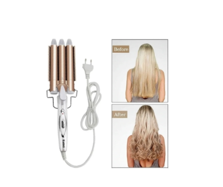 Pinza Onduladora Rizadora Para Cabello 3 Tubos